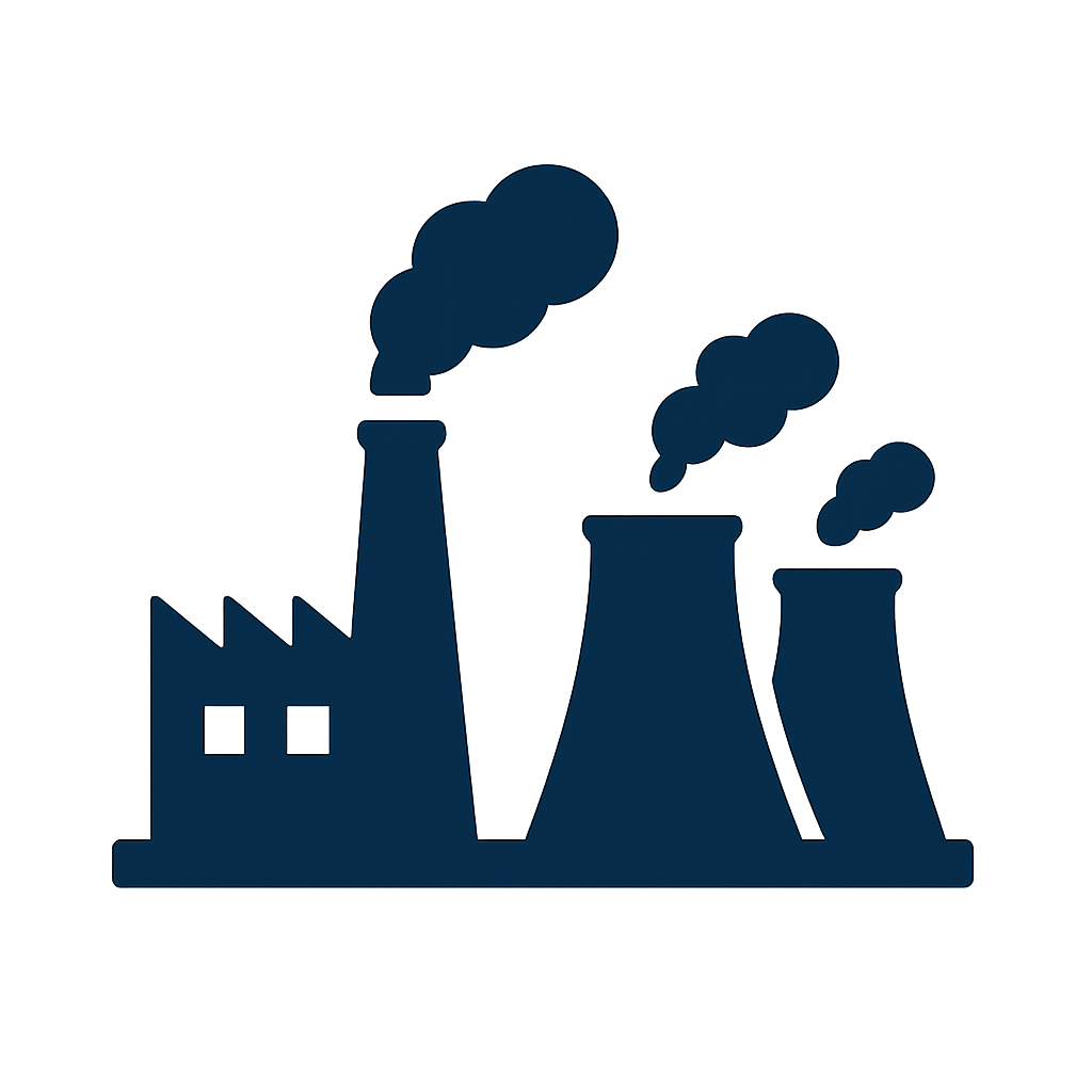 crea un icono que represente el sector industrial en color azul marino-1