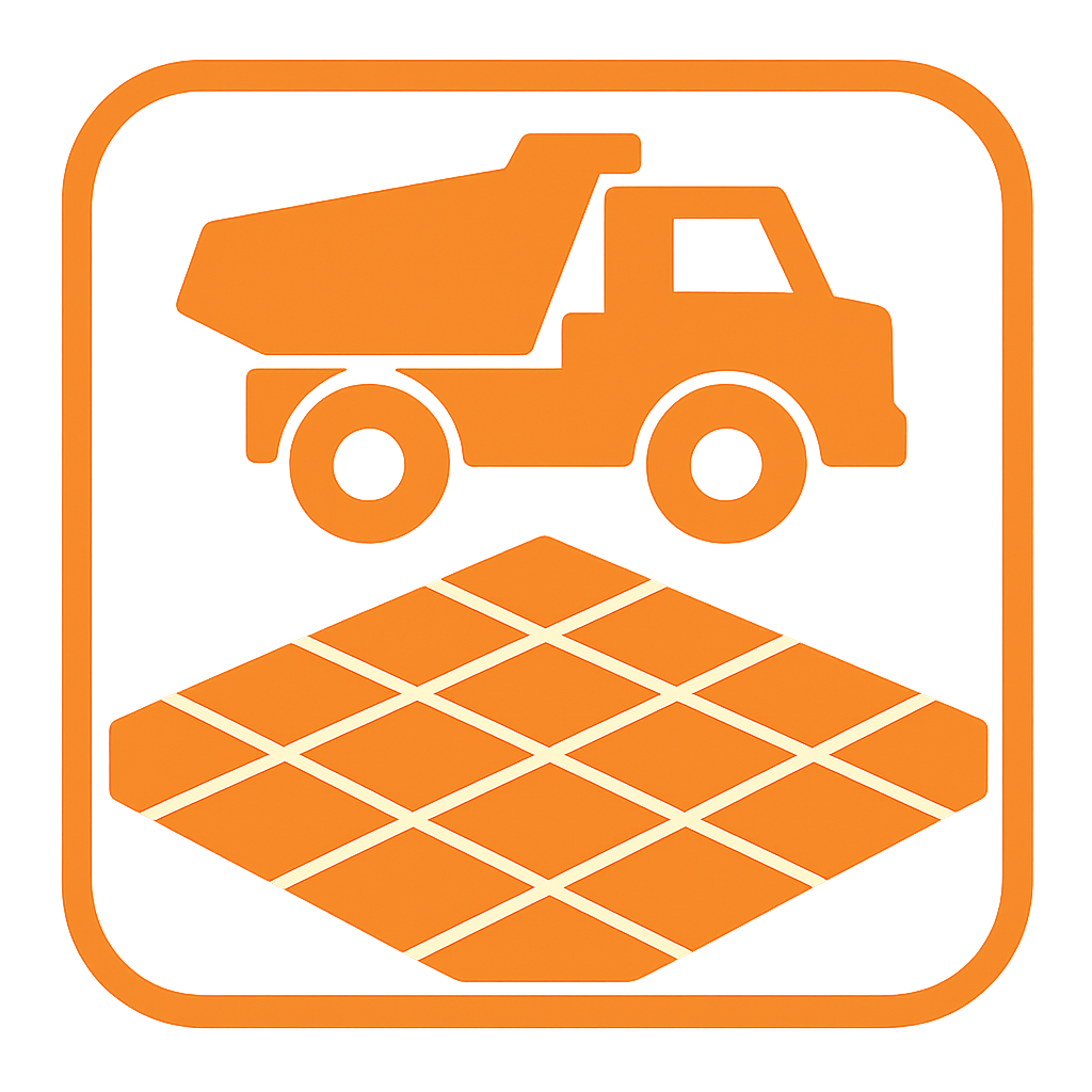 genera un icono para Pisos de trfico pesado en color naranja sin palabras o letras