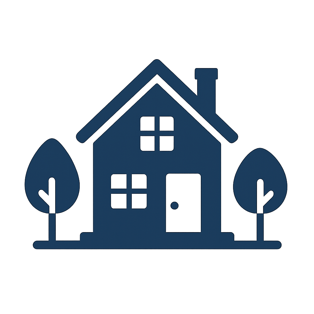 genera un icono que describa el sector residencial en color azul marino sin letras ni palabras-1