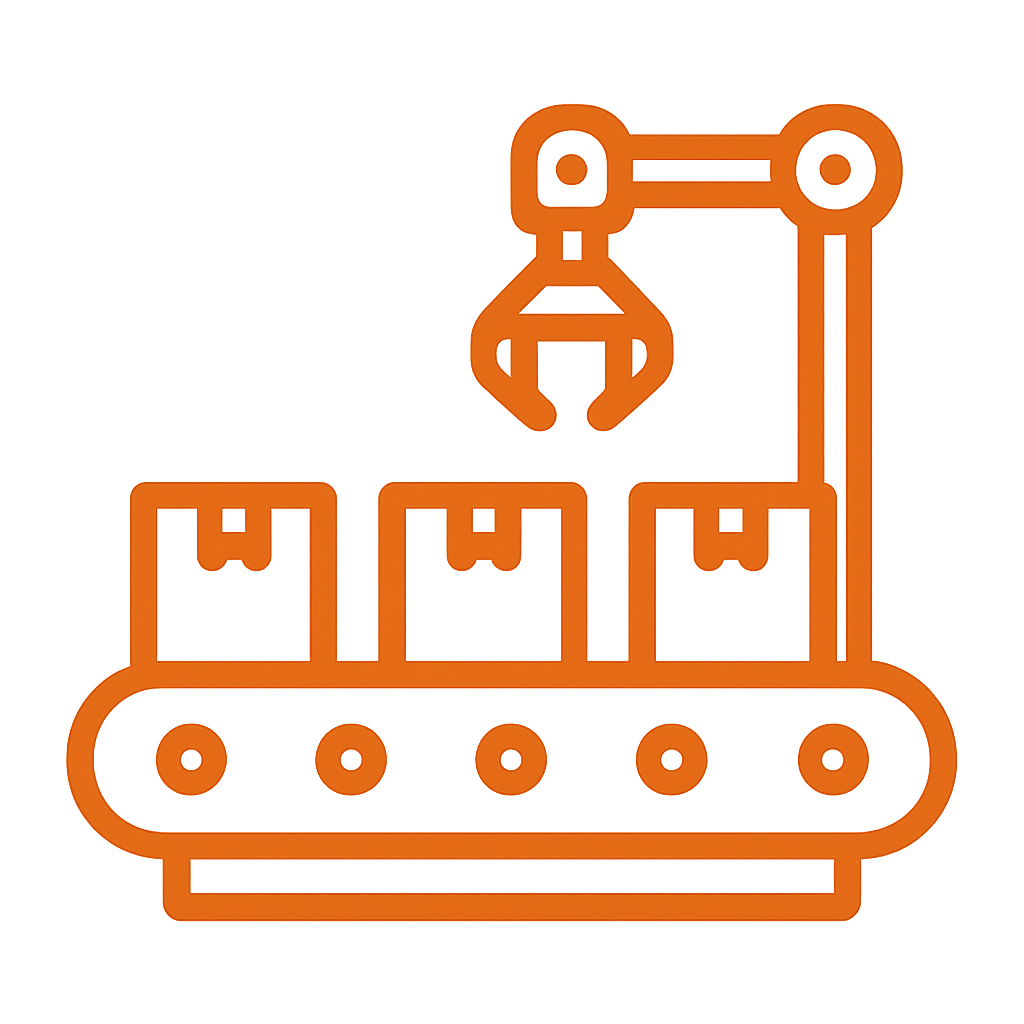 icono para Lneas de produccin en color najranja